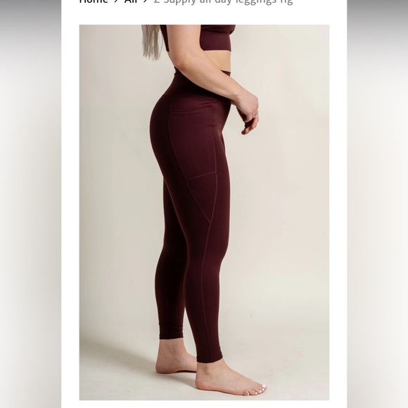 NWT Z supply all day active leggings in FIG size S - Picture 2 of 8